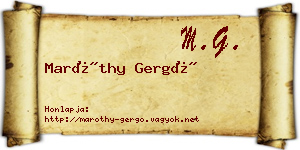 Maróthy Gergő névjegykártya