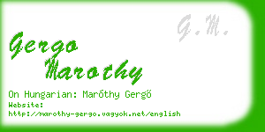 gergo marothy business card